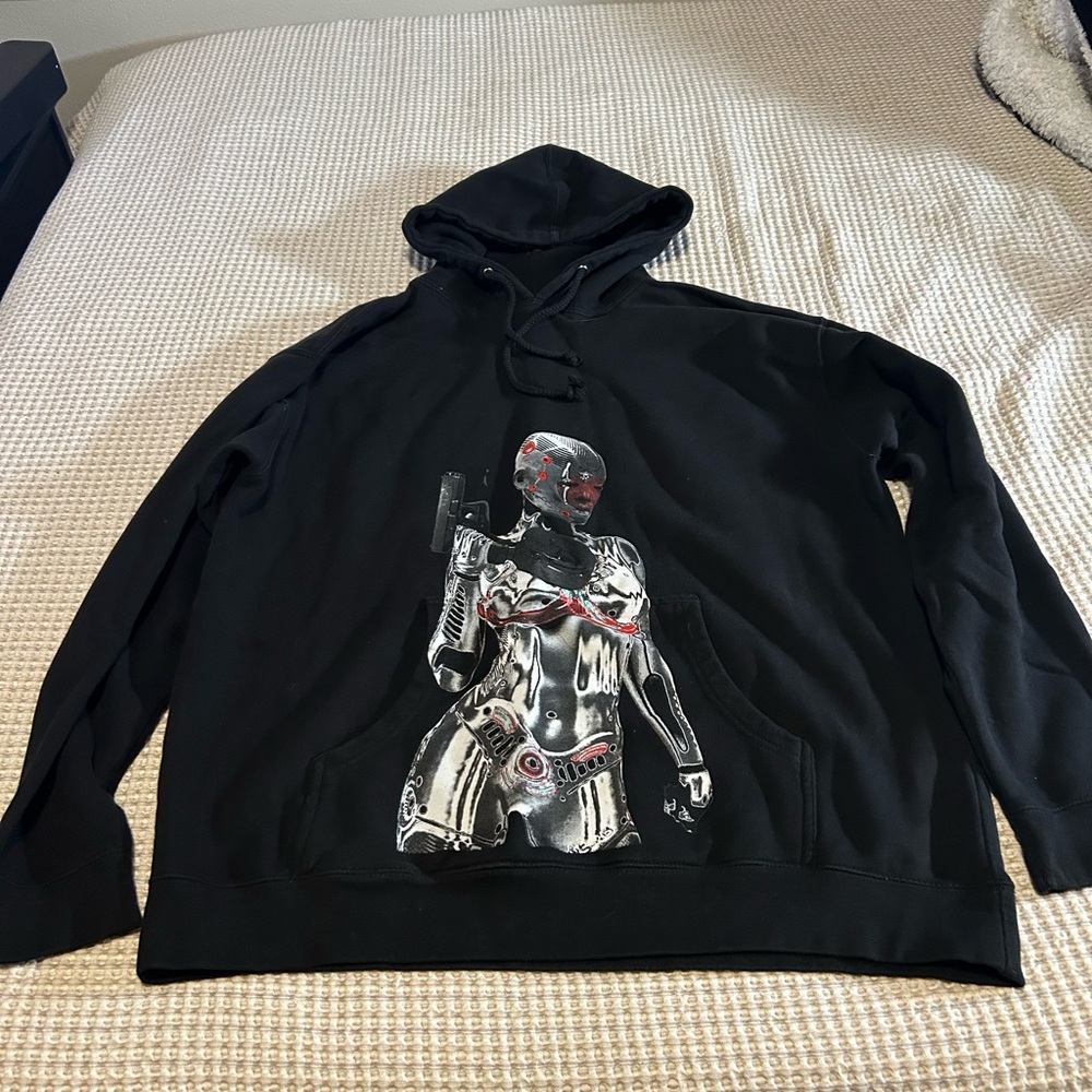 Black Graphic Hoodie Sos Mula merch city morgue
